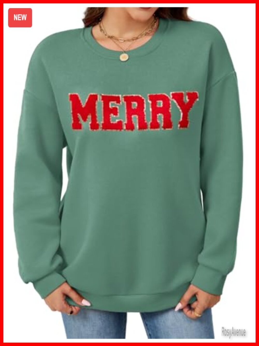Leikar Christmas Sweatshirt Women Retro Santa Crewneck Pullover Holiday